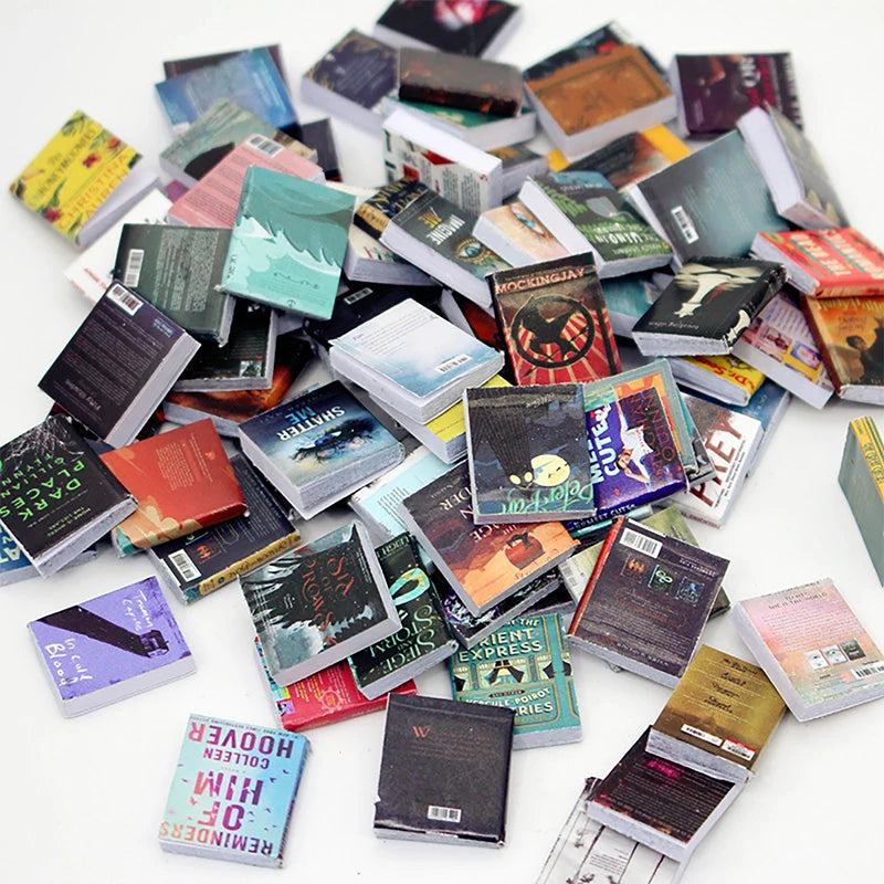 100-Pack 1:12 Miniature Books for Dollhouse Decor & Scenes Dollhouse Miniatures QXL 100Pcs random