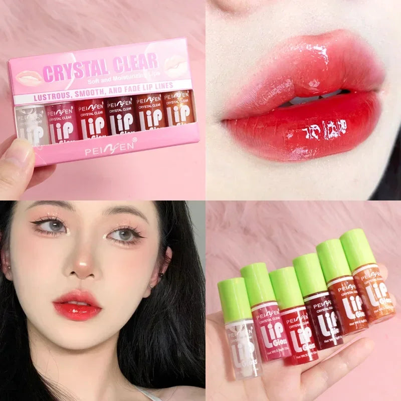 6-Pc Crystal Clear Lip Gloss Set | Mirror Glass Finish Lip Gloss Set QXL