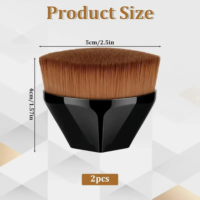 2-Pack Flat Top Foundation Brushes | Vegan Synthetic Bristles Foundation Brush Set QXL