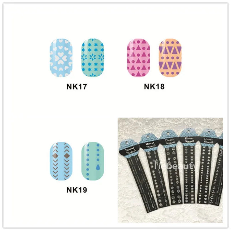 French Manicure Nail Art Stencil Template | 3D Spray Guide Nail Art Stencil QXL