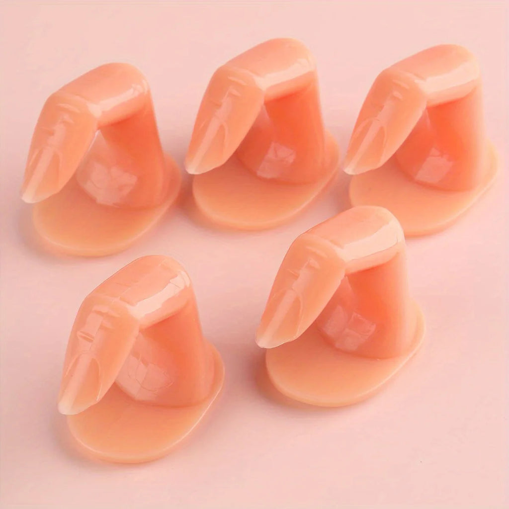 5-Pack Silicone Nail Art Practice Fingers | Training & Display Nail Practice Tool QXL
