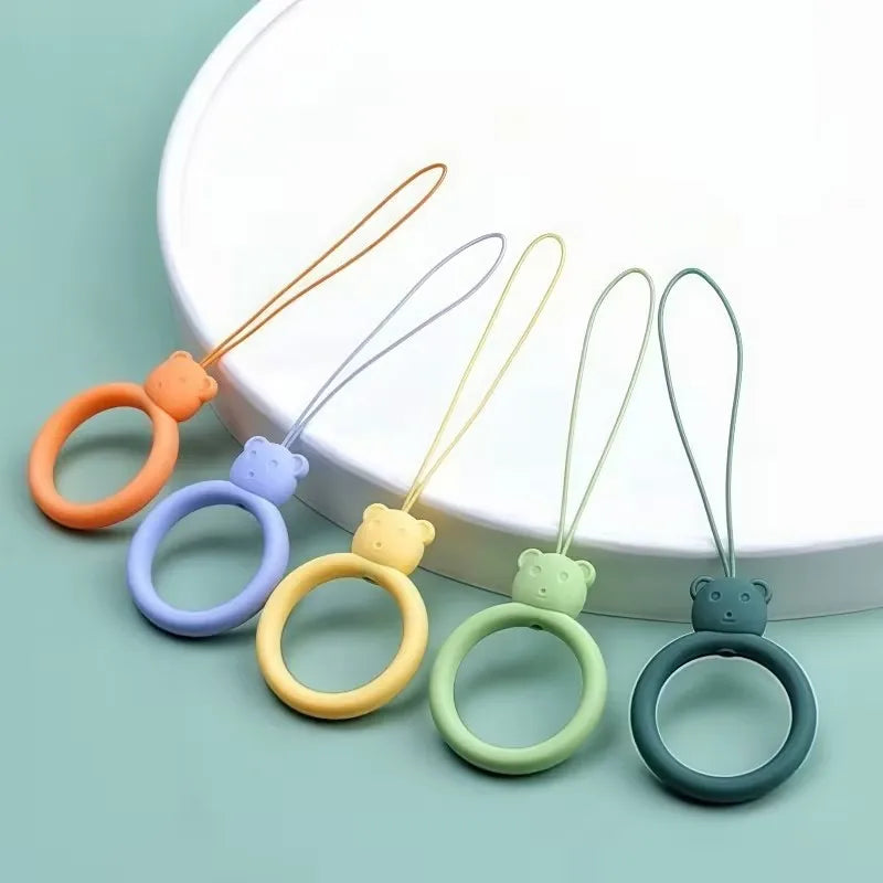 2-Pack Cute Bear Silicone Phone Wrist Strap Lanyards – 4 Colors Phone Wrist Lanyard QXL