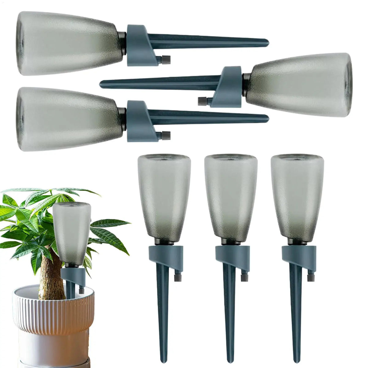 6-Pack Automatic Plant Watering Spikes with Control Valve Plant Watering Spikes QXL
