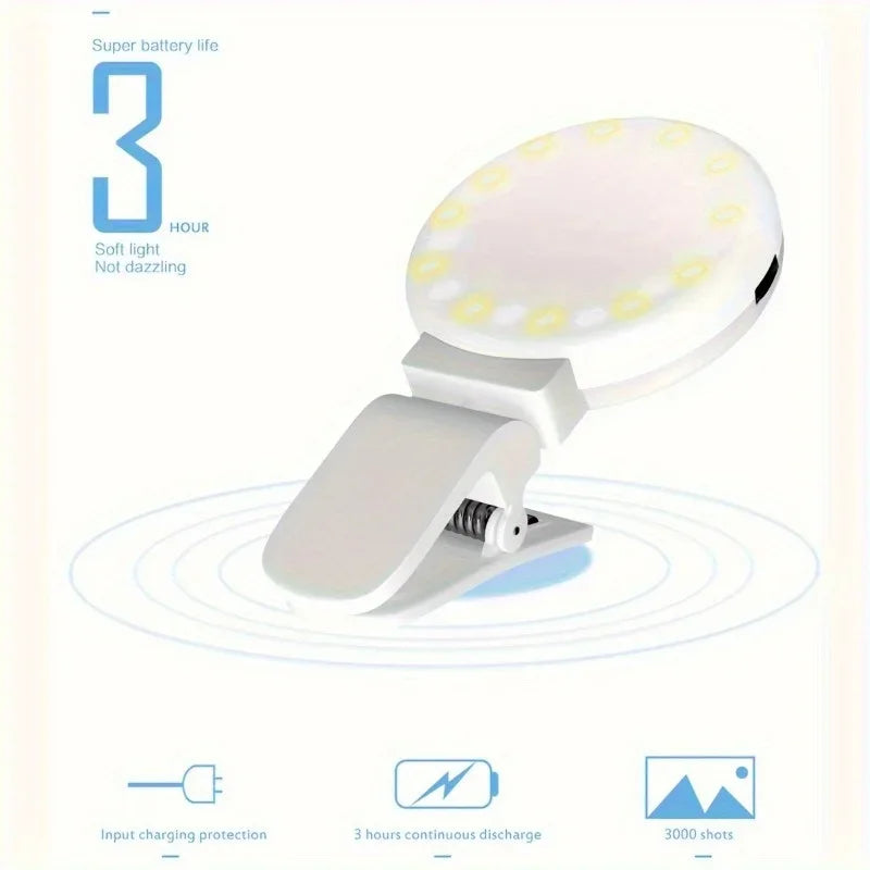 Portable LED Ring Light | 3-Level Dimmable USB Fill Light LED Ring Light QXL