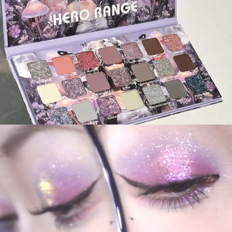 21-Color Chameleon Eyeshadow Palette | Matte Shimmer Glitter Eyeshadow Palette QXL