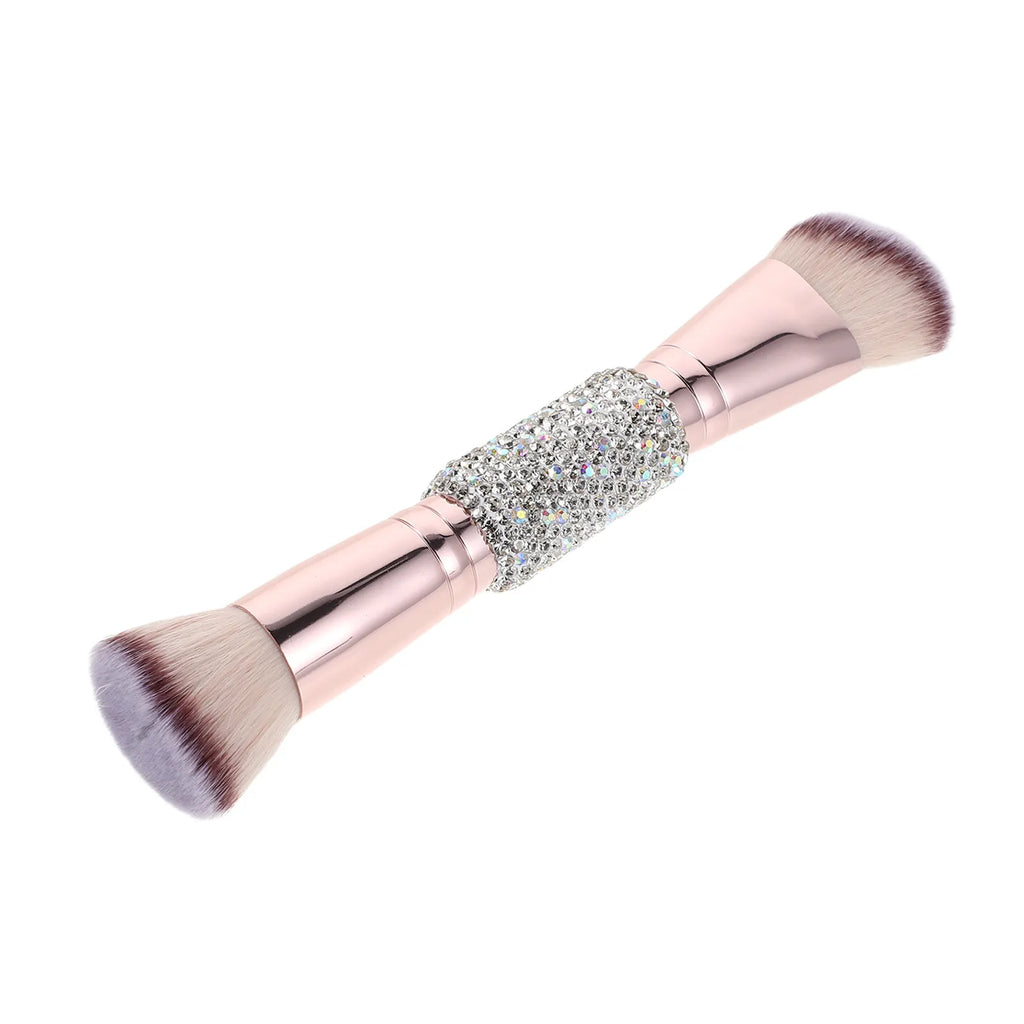 Rhinestone Dual-Ended Makeup Brush | Foundation Blush Contour Dual-Ended Makeup Brush QXL