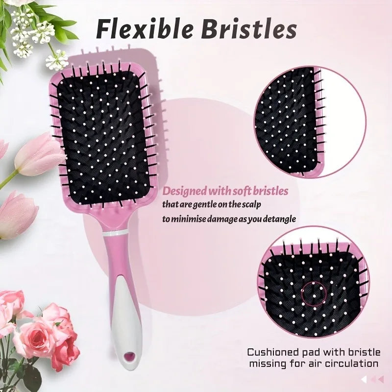 Air Cushion Massage Comb with Mirror | Anti-Static Paddle Brush Hair Massage Brush QXL