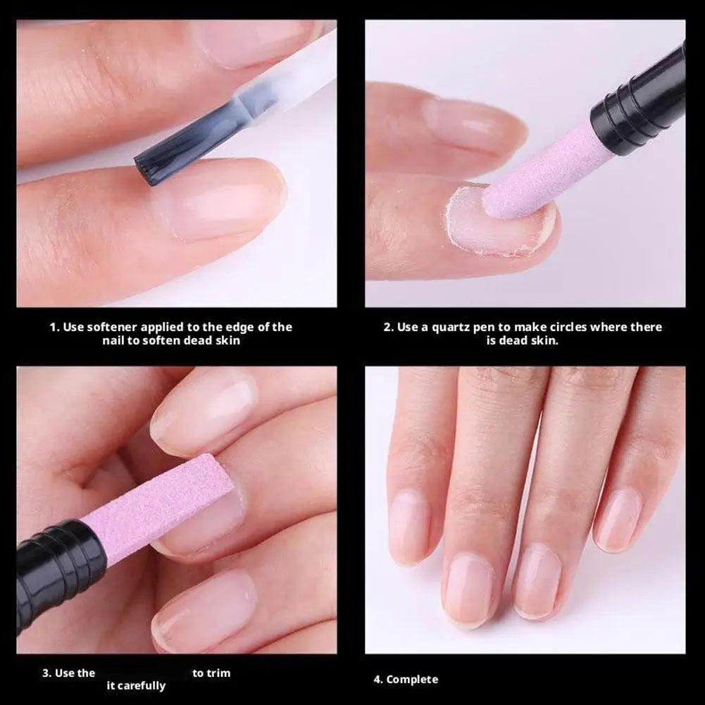 Double-Headed Nail Polishing Pen | Cuticle Remover & Buffer Nail Polishing Pen QXL