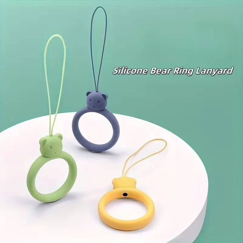 2-Pack Cute Bear Silicone Phone Wrist Strap Lanyards – 4 Colors Phone Wrist Lanyard QXL