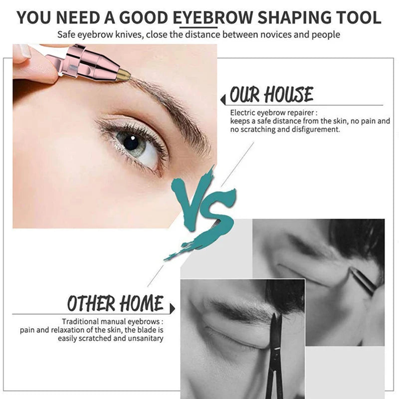 2-in-1 Electric Eyebrow Trimmer & Facial Hair Remover Women Electric Hair Trimmer QXL