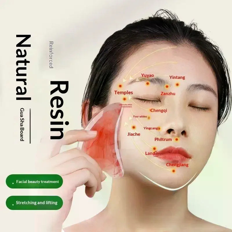 2-Pc Resin Gua Sha Board & Scraping Stick | Face Body Massager Gua Sha Massage Set QXL