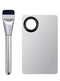 Foundation Brush & Steel Mixing Palette Set – 2 Pcs Makeup Brush & Palette Set QXL 2pcs set