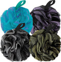 4-Pack Soft Mesh Loofah Shower Sponge Bath Puffs | Exfoliating Bath Loofah Sponge QXL 4pcs set