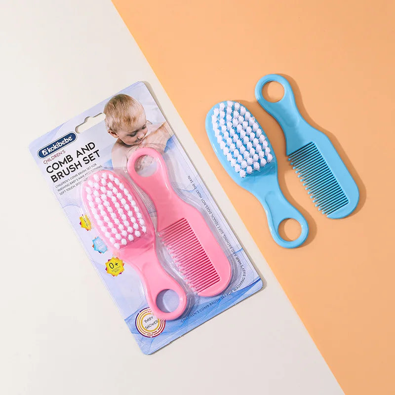 2-Piece Baby Hairbrush & Comb Set | Soft Brush for Newborns Baby Hair Brush Set QXL