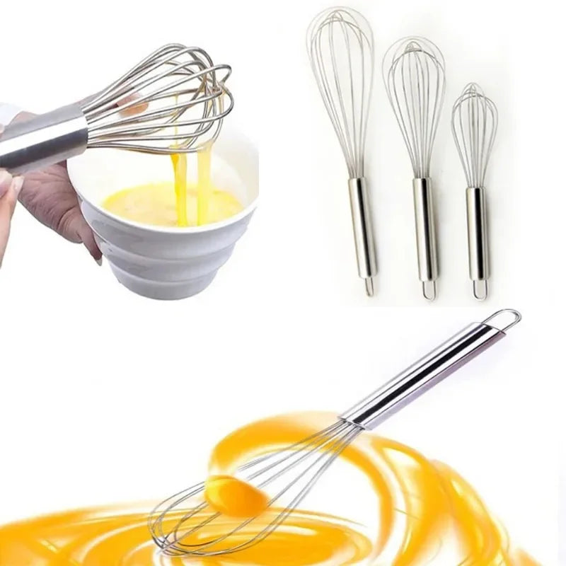 Stainless Steel Whisk – Egg Beater & Cream Mixing Tool Kitchen Whisk QXL