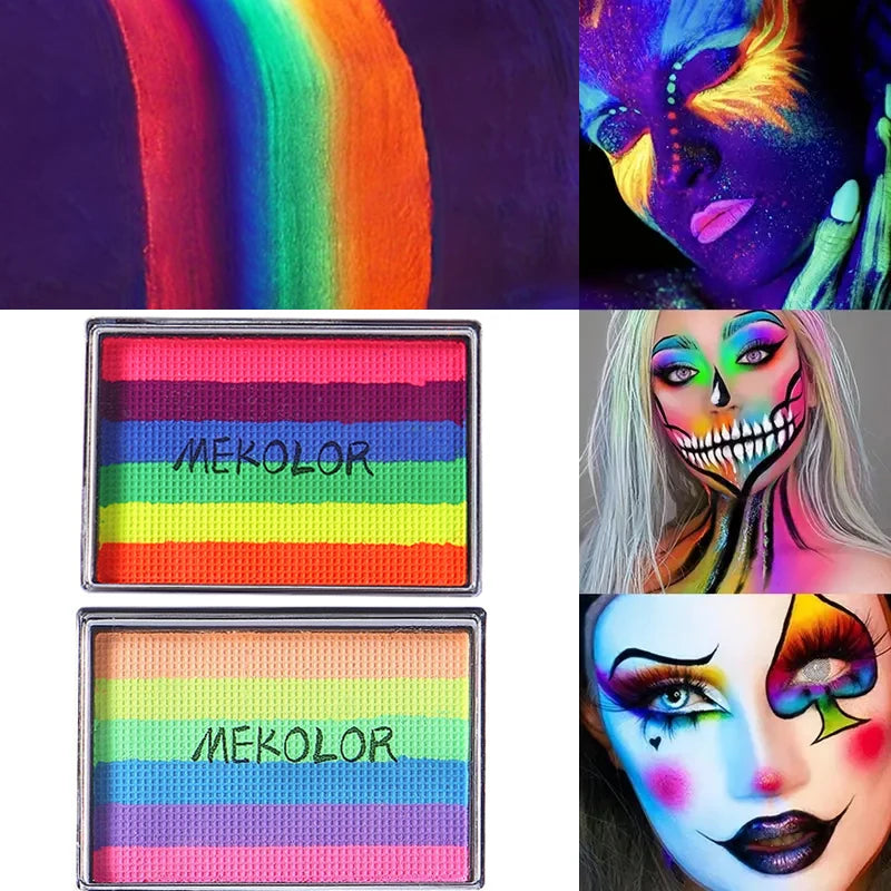 6-Color UV Glow Neon Face & Body Paint | Water-Activated UV Body Paint QXL
