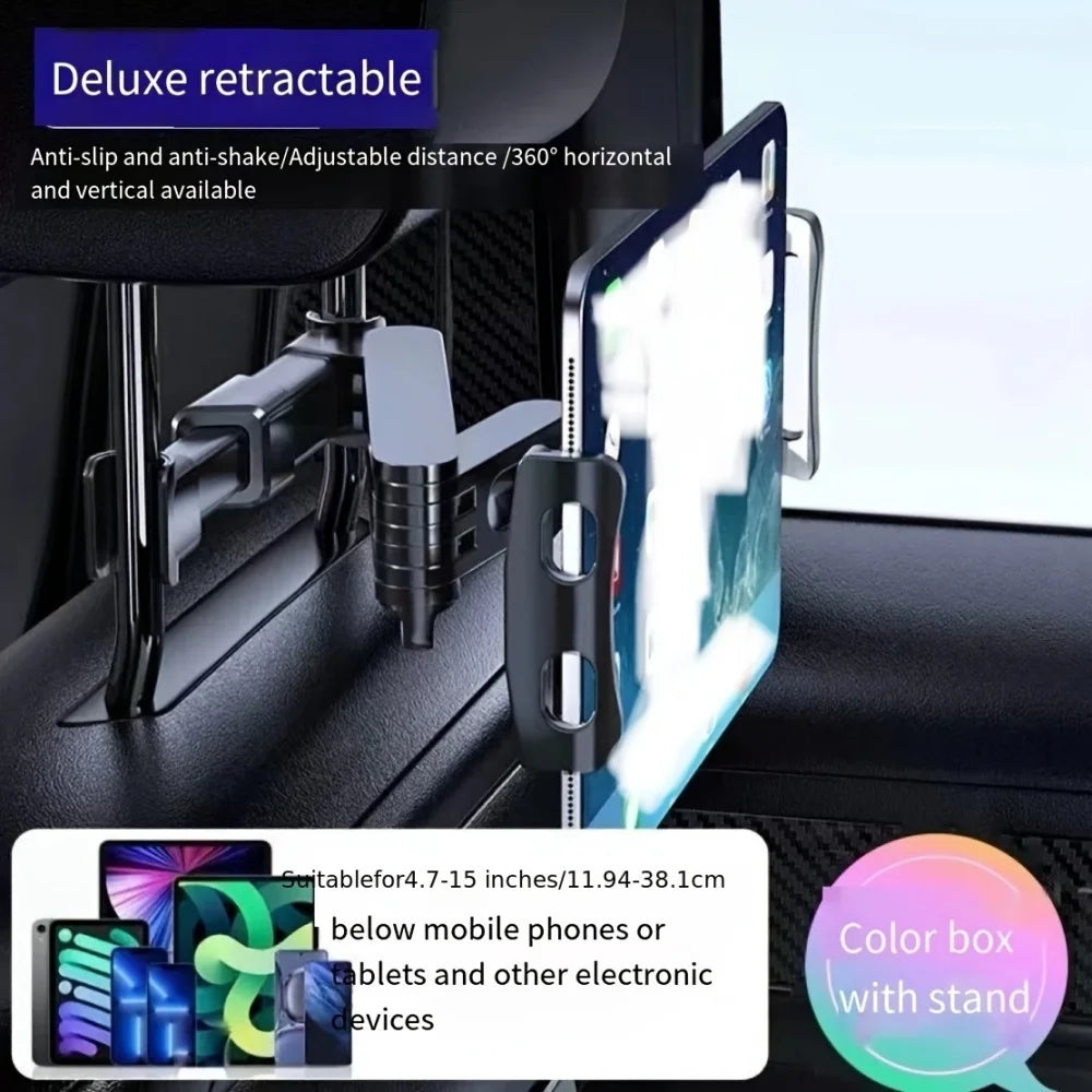 Car Headrest Tablet Mount | 360° Adjustable 4.7–12.9" Holder Car Tablet Mount QXL
