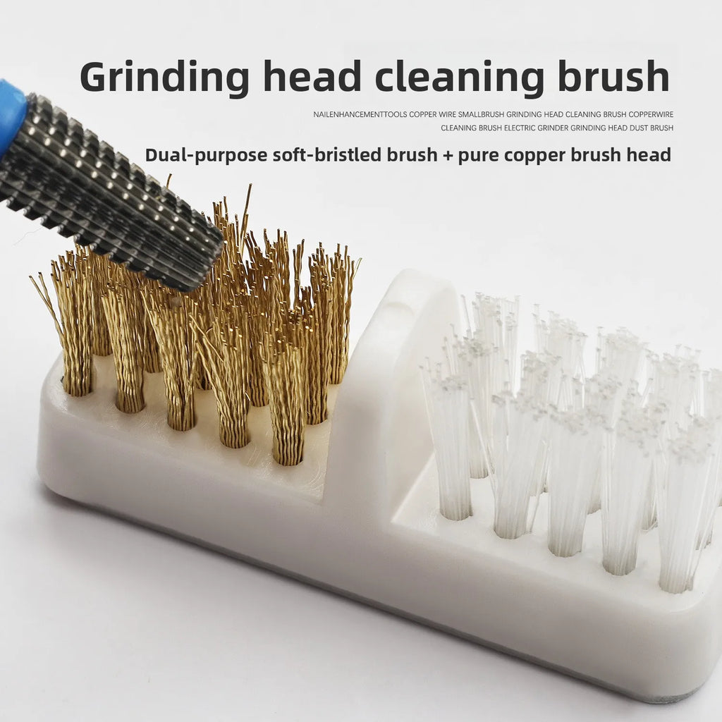 Nail Drill Bit Cleaning Brush – Copper Wire & Soft Bristle Nail Drill Bit Brush QXL