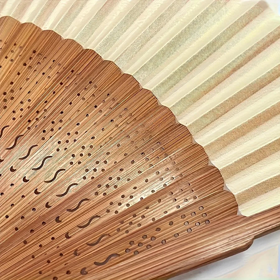 Vintage Bamboo Folding Hand Fan with Pendant | Retro Gift Folding Hand Fan QXL