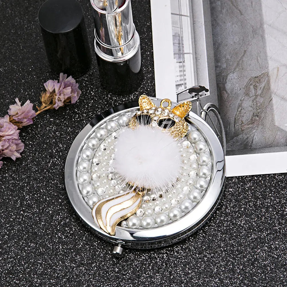 Fox Double-Sided Compact Makeup Mirror | Portable Travel Compact Makeup Mirror QXL