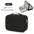 Waterproof Travel Cable Organizer Bag | Digital Electronics Cable Organizer Bag QXL Double layer Black