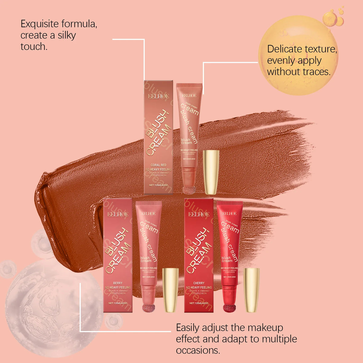 Matte Cushion Blush | Cream-to-Powder Long-Lasting Liquid Blush Cushion Blush QXL