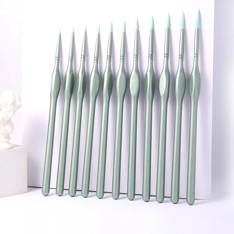 11-Pc Miniature Detail Paint Brush Set | Nylon Liner Brushes Detail Paint Brush Set QXL