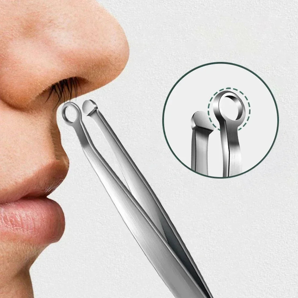 Manual Nose Hair Trimmer | Round Head Stainless Steel Clipper Nose Hair Trimmer QXL
