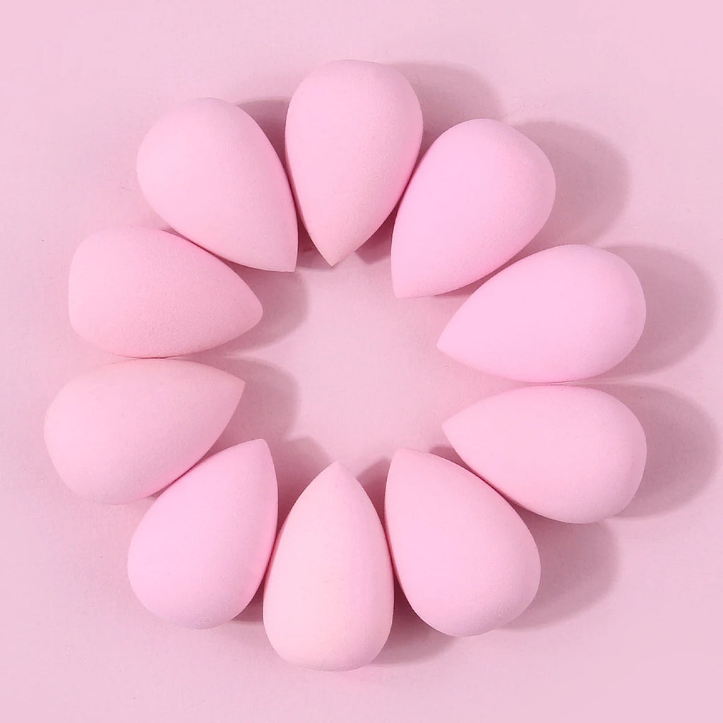 10-Pack Mini Pink Makeup Sponge Eggs | Water-Expanding Blender Makeup Sponge Set QXL