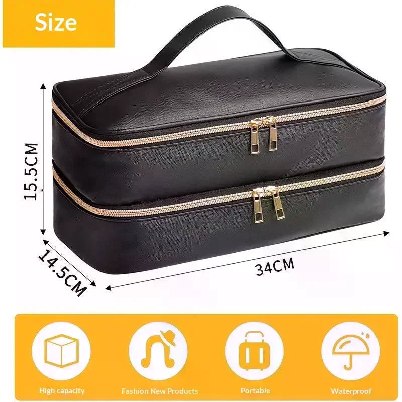 YOVIP Double Layer Travel Hair Dryer & Cosmetics Bag Travel Organizer Bag QXL