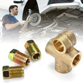 3-Way Brass Brake Tee Connector 3/16" M10 Pipe Fitting Brake Pipe Fitting QXL Default Title