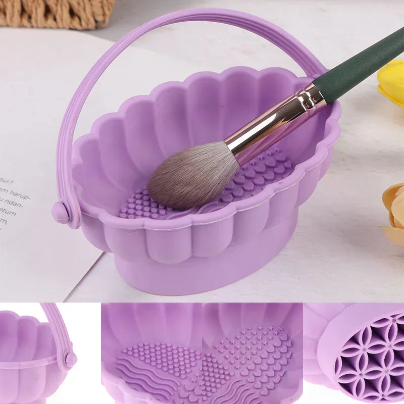 Silicone Makeup Brush Cleaning Bowl & Puff Washer Brush Cleaning Bowl QXL Default Title