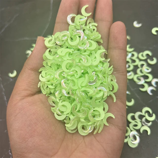 50-Pack Crystal Moon Nail Art Charms | Kawaii Resin Rhinestones Nail Art Charms QXL 50pcs