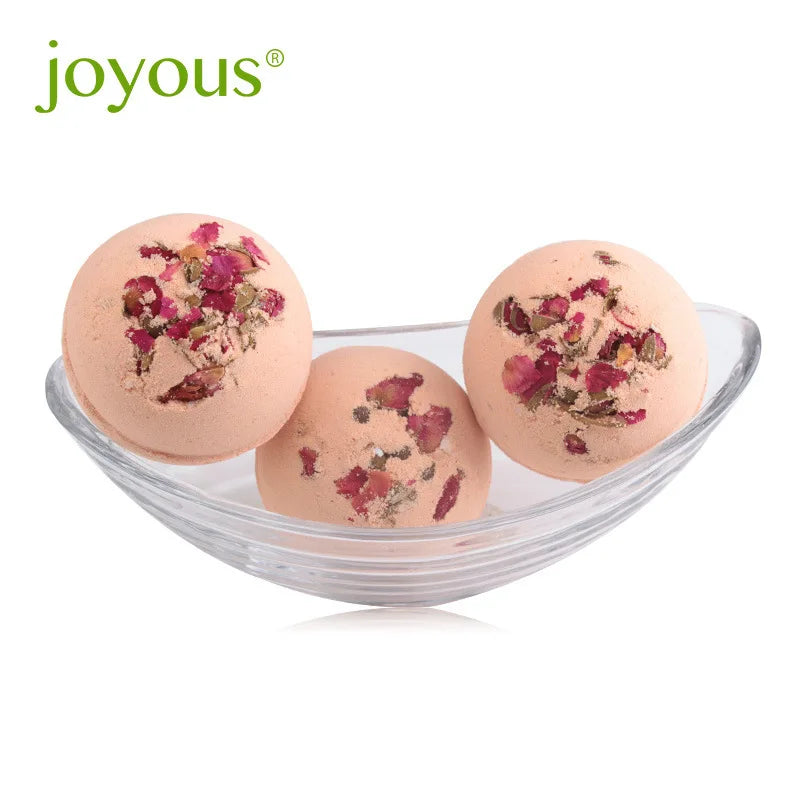Joyos Pink Rose Essential Oil Bath Bomb – Moisturizing 100g Bath Bomb QXL