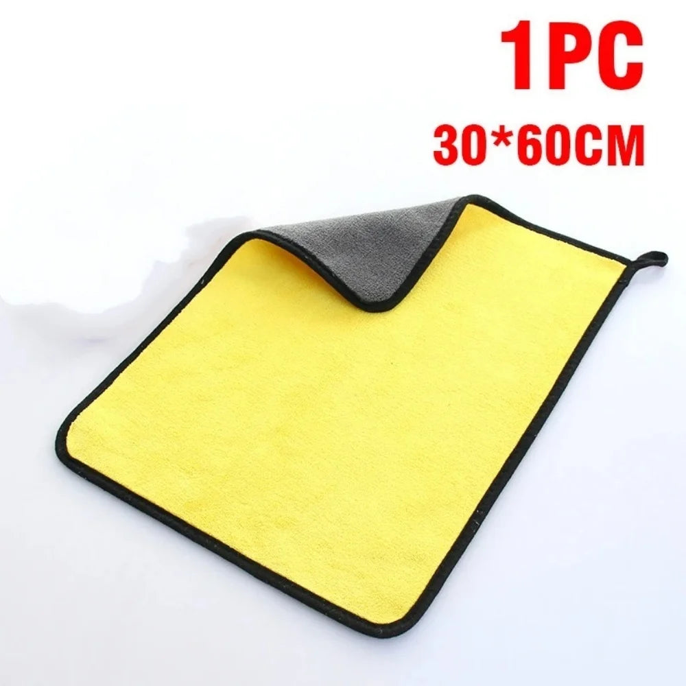 Microfiber Car Drying Towel | Double-Layer Soft Cleaning Cloth Car Cleaning Towel QXL 30x60cm