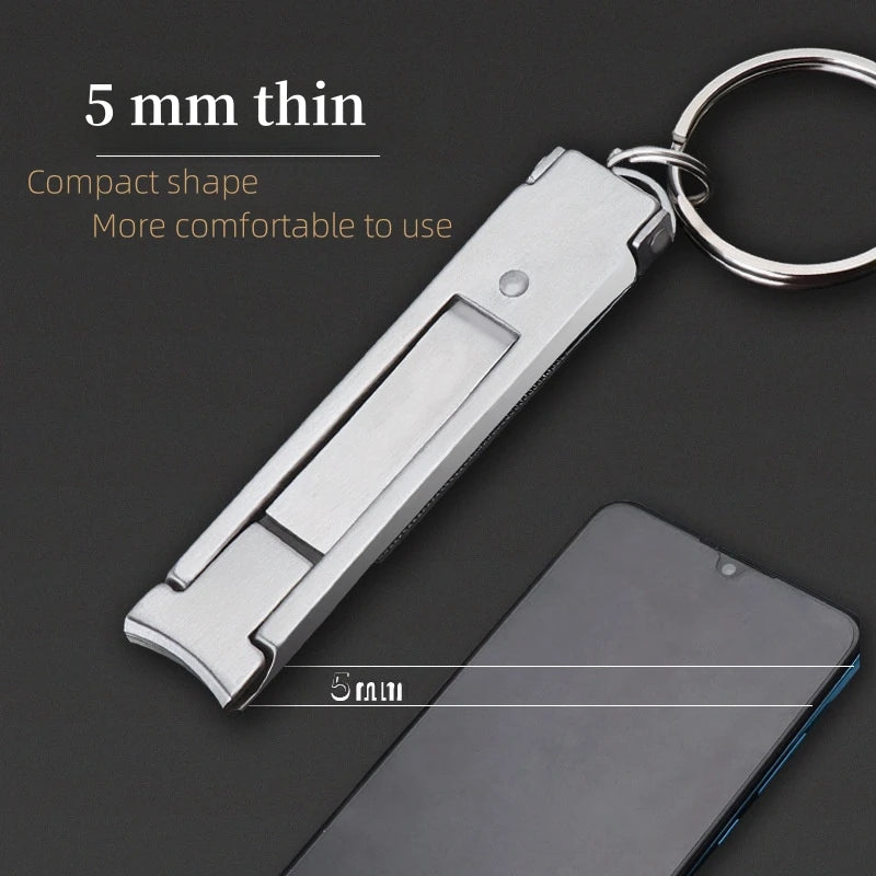 6-Pack Stainless Steel Folding Nail Clippers with File Blade Nail Clipper Set QXL