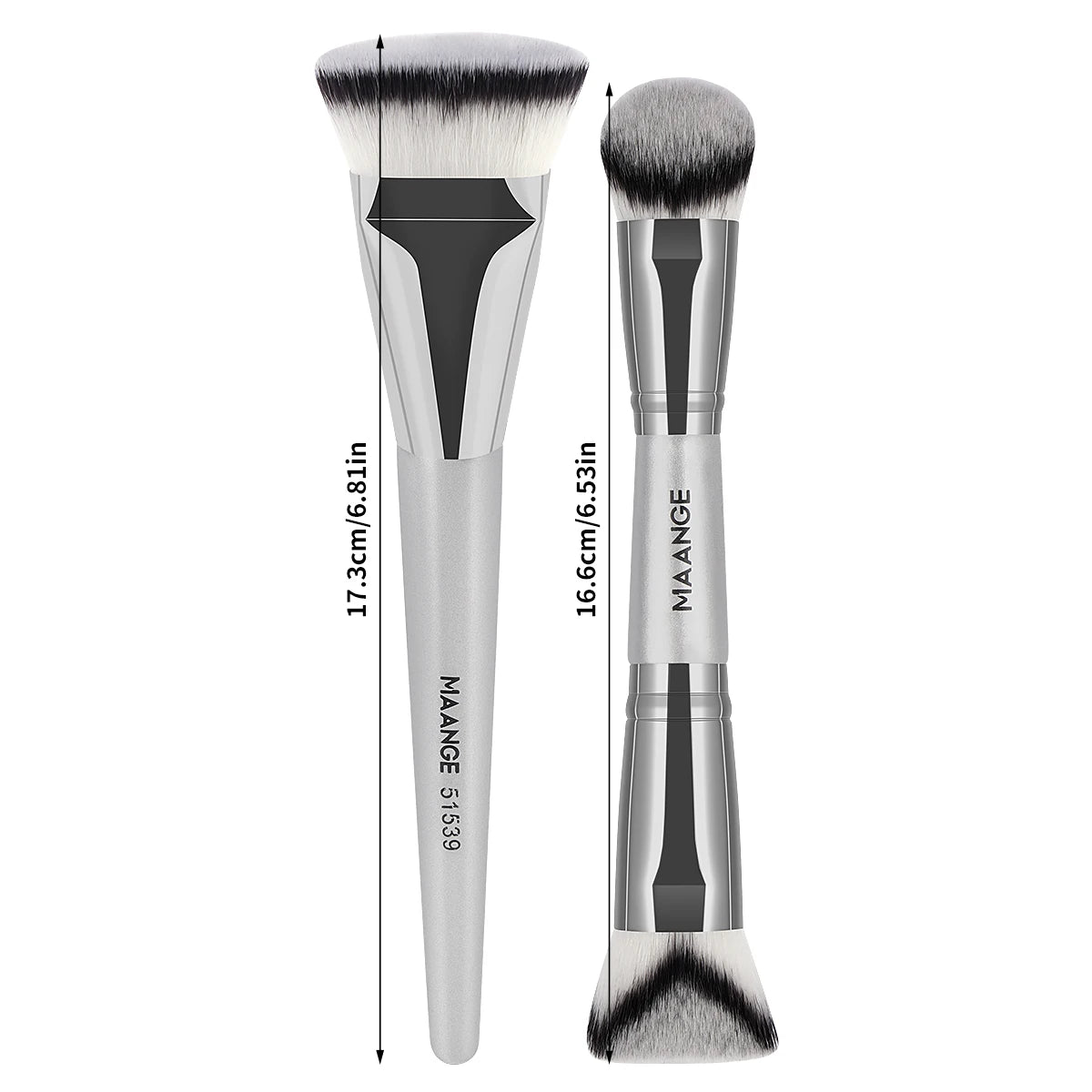 MAANGE 2-Pack Double-Ended Foundation & Contour Brush Set Makeup Brush Set QXL
