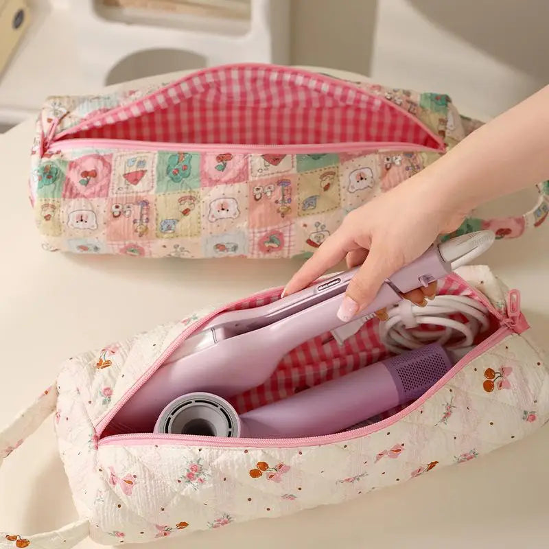 Hair Dryer Organizer Bag | Suede Storage Bag for Styling Tools Hair Tool Storage Bag QXL