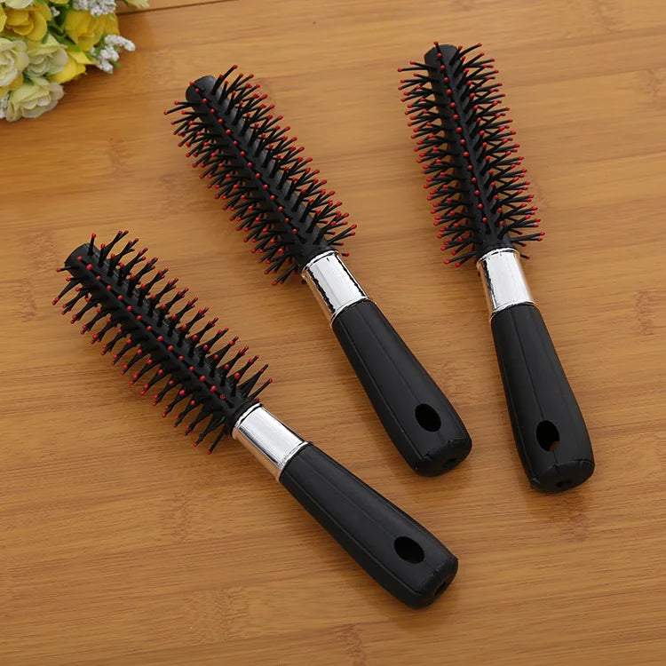 3-Piece Hairbrush & Comb Set | Round, Flat & Wide-Tooth Hair Brush Set QXL