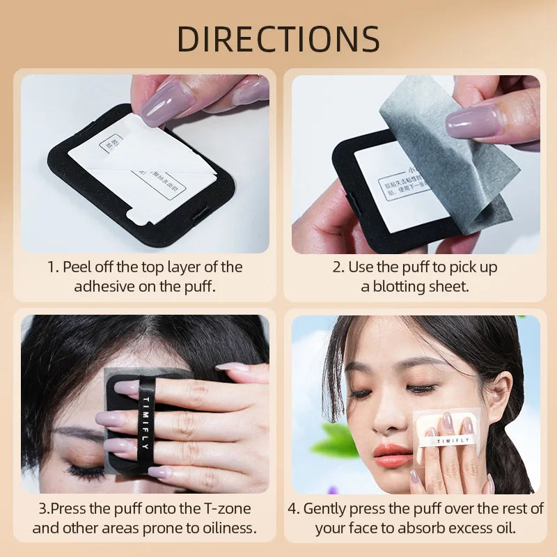 100-Sheet Facial Oil Blotting Papers | Portable Refillable Case Oil Blotting Sheets QXL