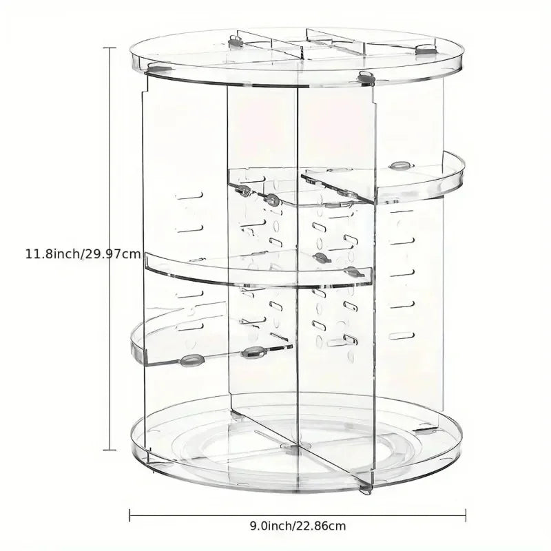 360° Rotating Acrylic Makeup Organizer | Multi-Layer Storage Makeup Organizer QXL