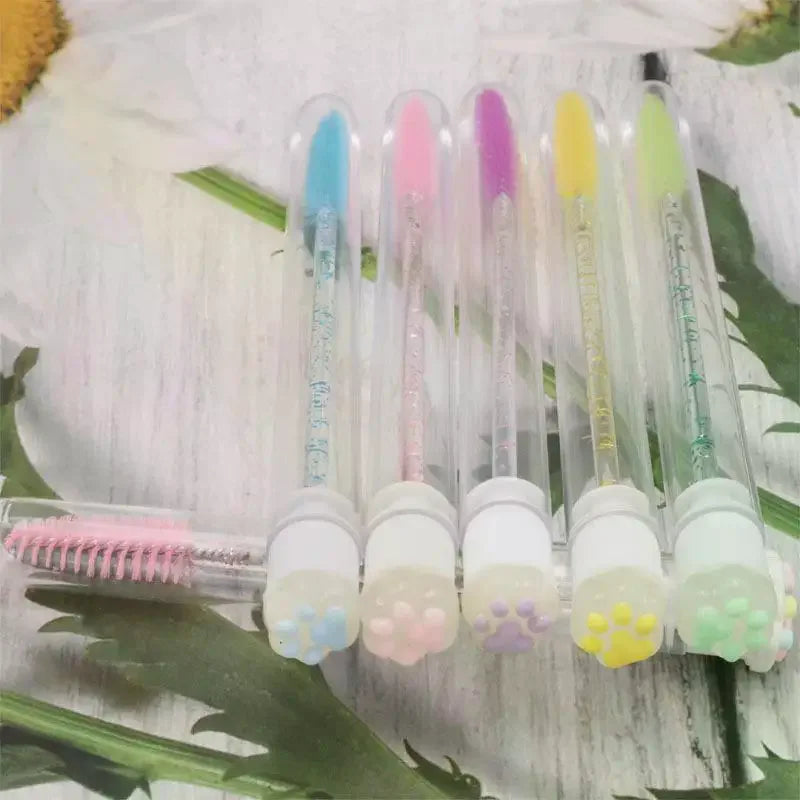 Cartoon Cat Paw Mascara Wand & Dustproof Spoolie Tube Eyelash Spoolie Brush QXL
