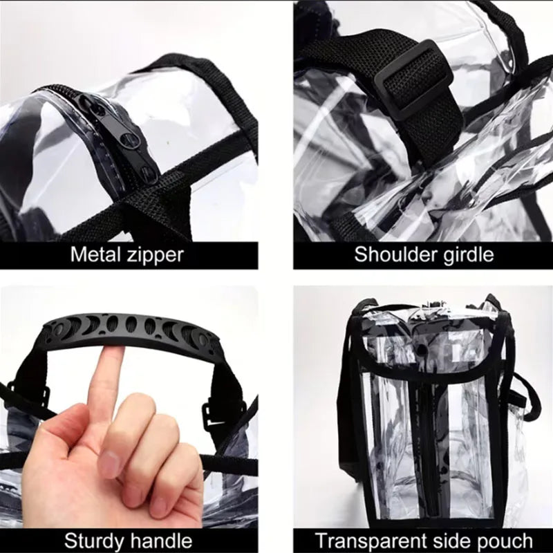 Large Clear Makeup Bag | Travel Cosmetic Organizer & Shoulder Bag Cosmetic Organizer Bag QXL