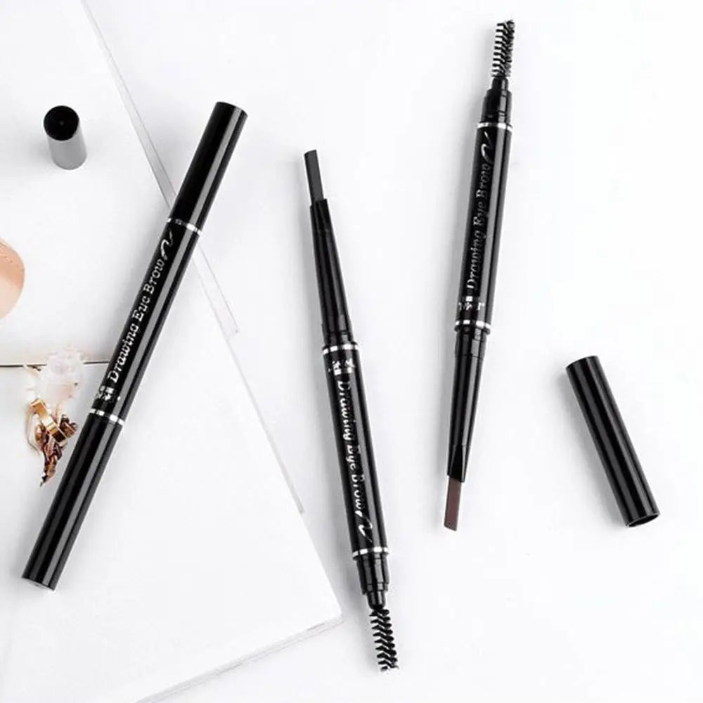 Waterproof Double-Ended Eyebrow Pencil | Triangle Tip & Brush Eyebrow Pencil QXL