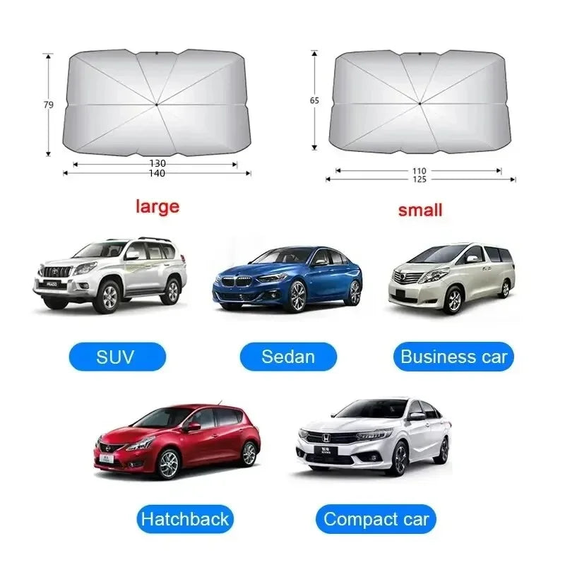 Foldable Car Windshield Sunshade Umbrella | UV Sun Protection Car Windshield Sunshade QXL