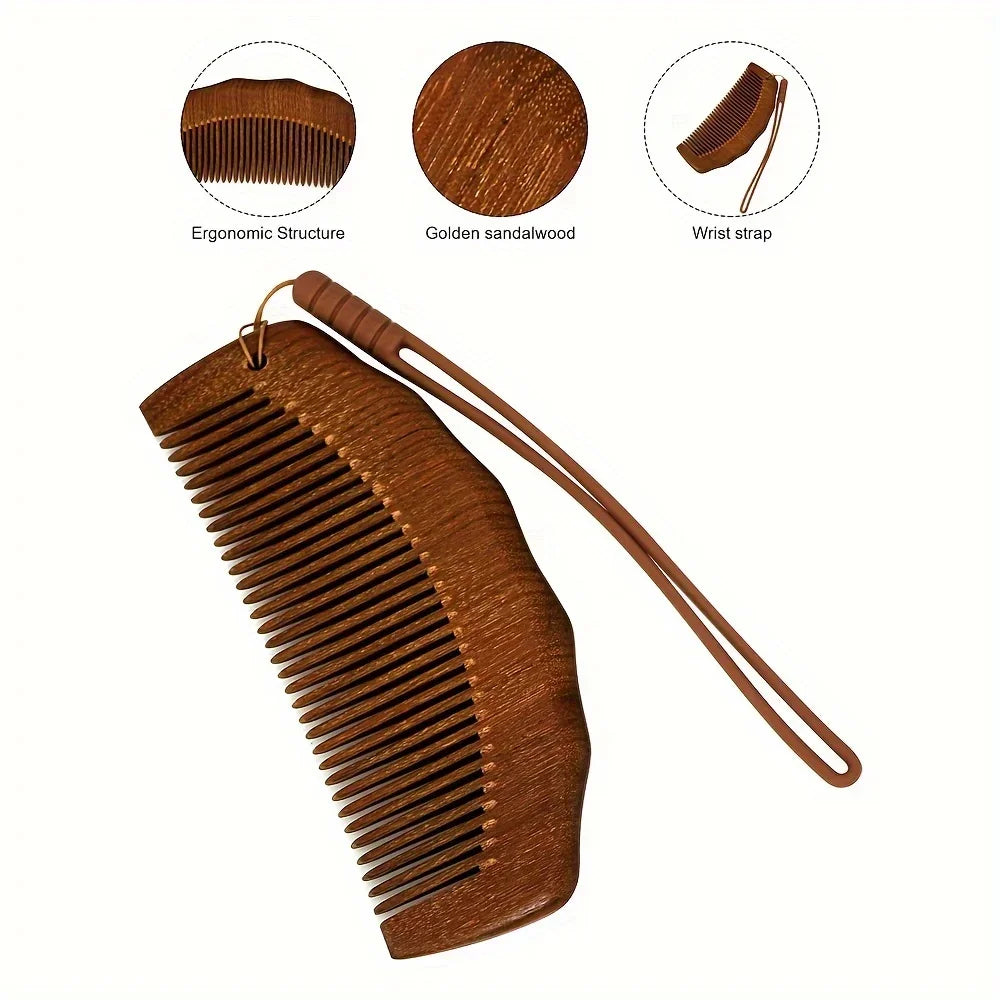 Sandalwood Wide Tooth Comb | Anti-Static Natural Wood Wide Tooth Comb QXL