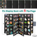 Felt Pin Display Book | 6-Page Badge & Brooch Organizer Album Pin Display Album QXL Black