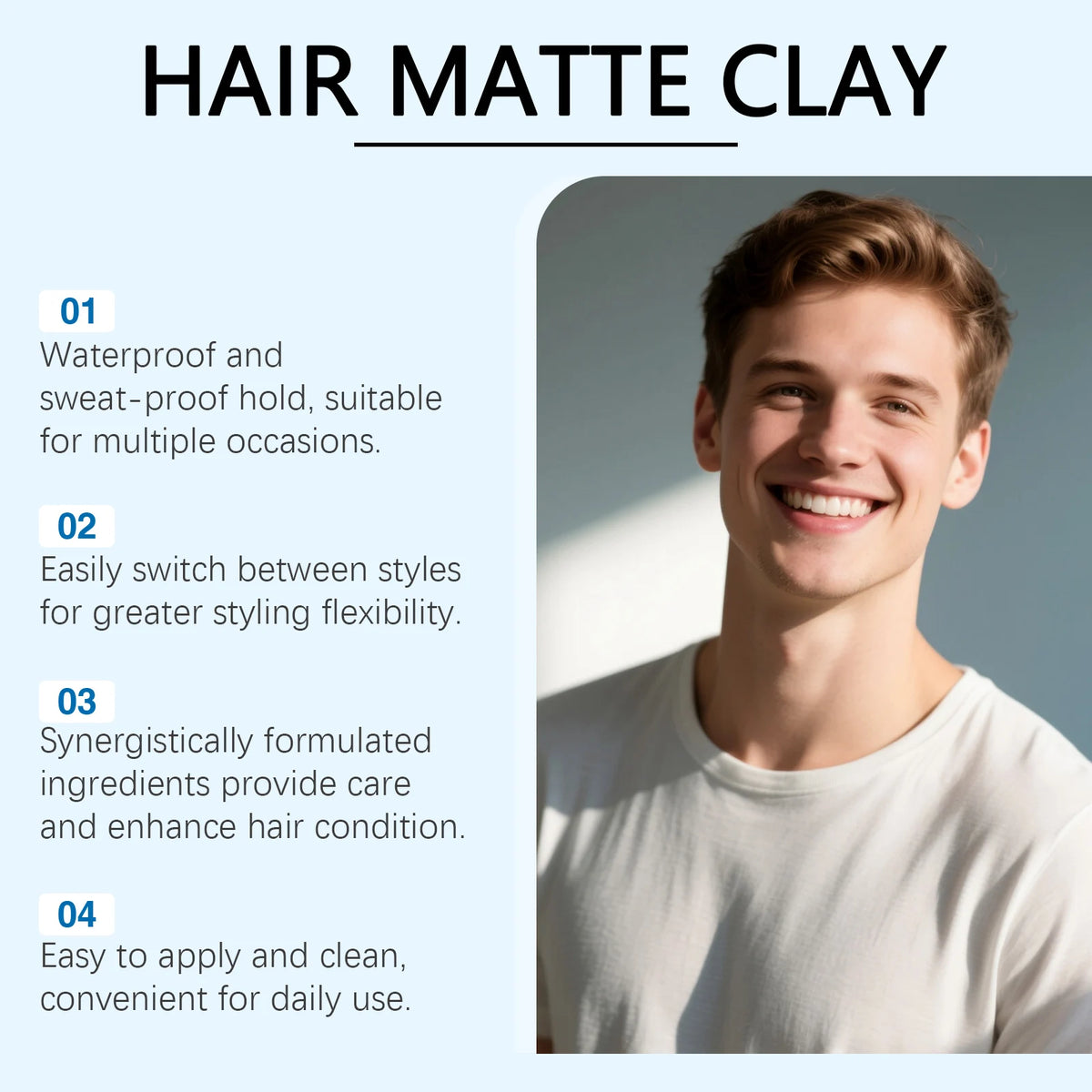 HOEGOA Matte Hair Clay – Strong Hold Non-Greasy Styling Cream Hair Styling Clay QXL