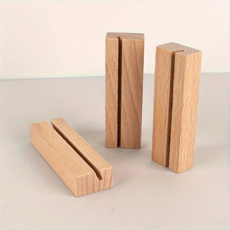 Wooden Card Holder | Kawaii School Stationery Desk Organizer Wooden Card Holder QXL