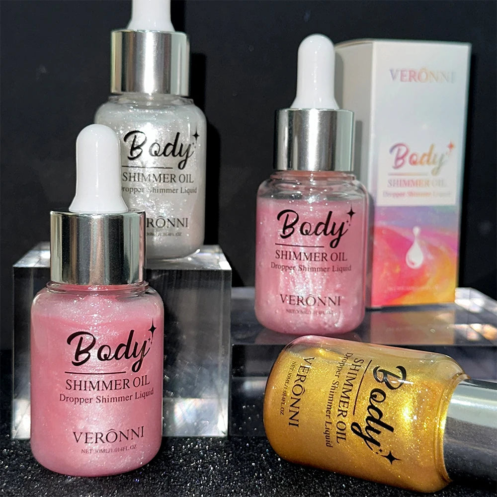 Liquid Shimmer Highlighter Drops for Face & Body – 30ml Liquid Highlighter Drops QXL